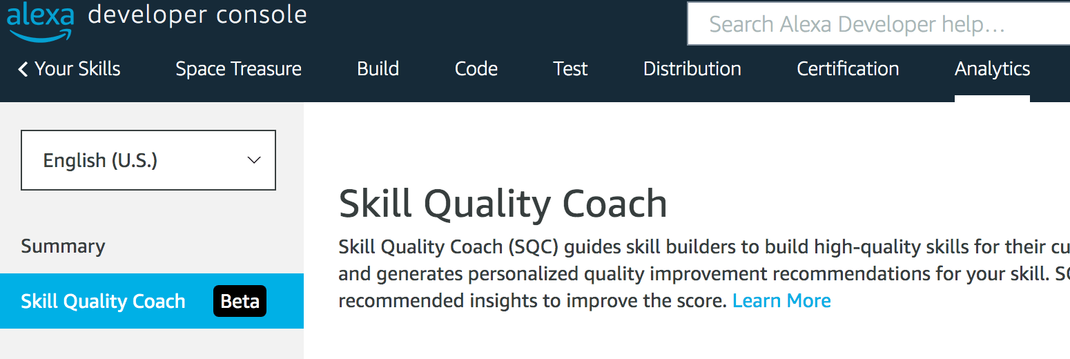 Alexa Skill Quality Coach used to deliver an engaging customer experience